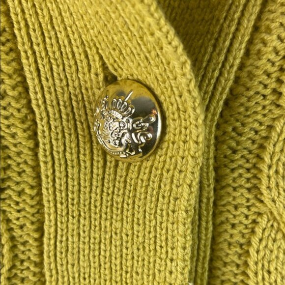 Tuckernuck Yellow Cable Knit Cardigan Sweater Size S - Picture 4 of 7